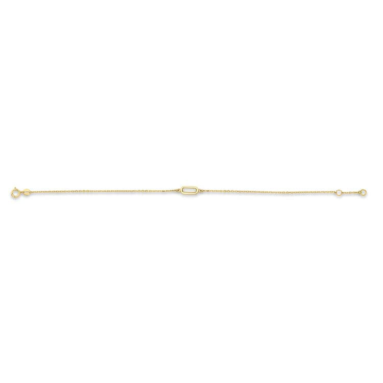 9K Yellow Gold Mop Bracelet Contemporary Style Adjustable Fit
