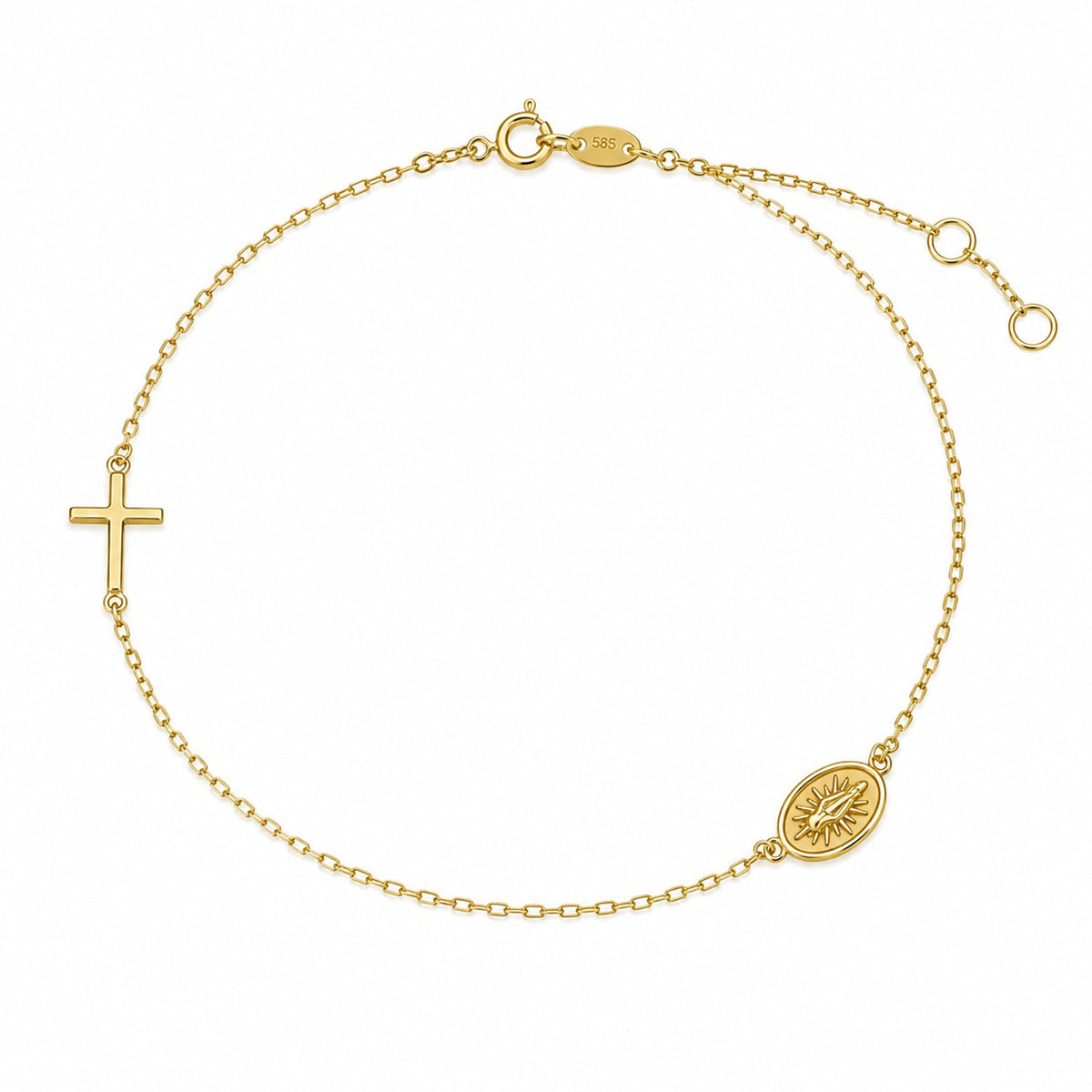 Fine Gold 9K Yellow Gold Rosary Bracelet 17-19cm 9YB4300 9YB4300 front packshot