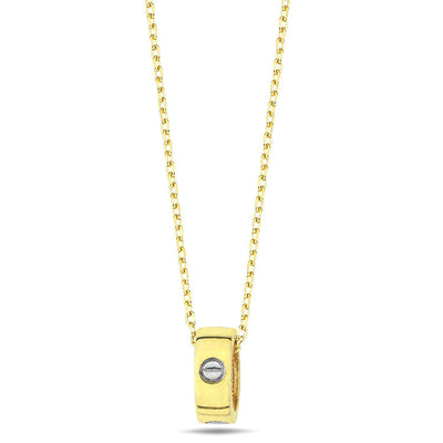 9K Yellow Gold Lock Necklace 45cm