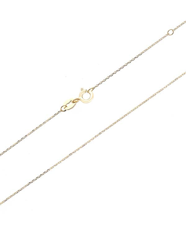 9K Yellow Gold Fine Cable Chain Adjustable Elegant Unisex Necklace