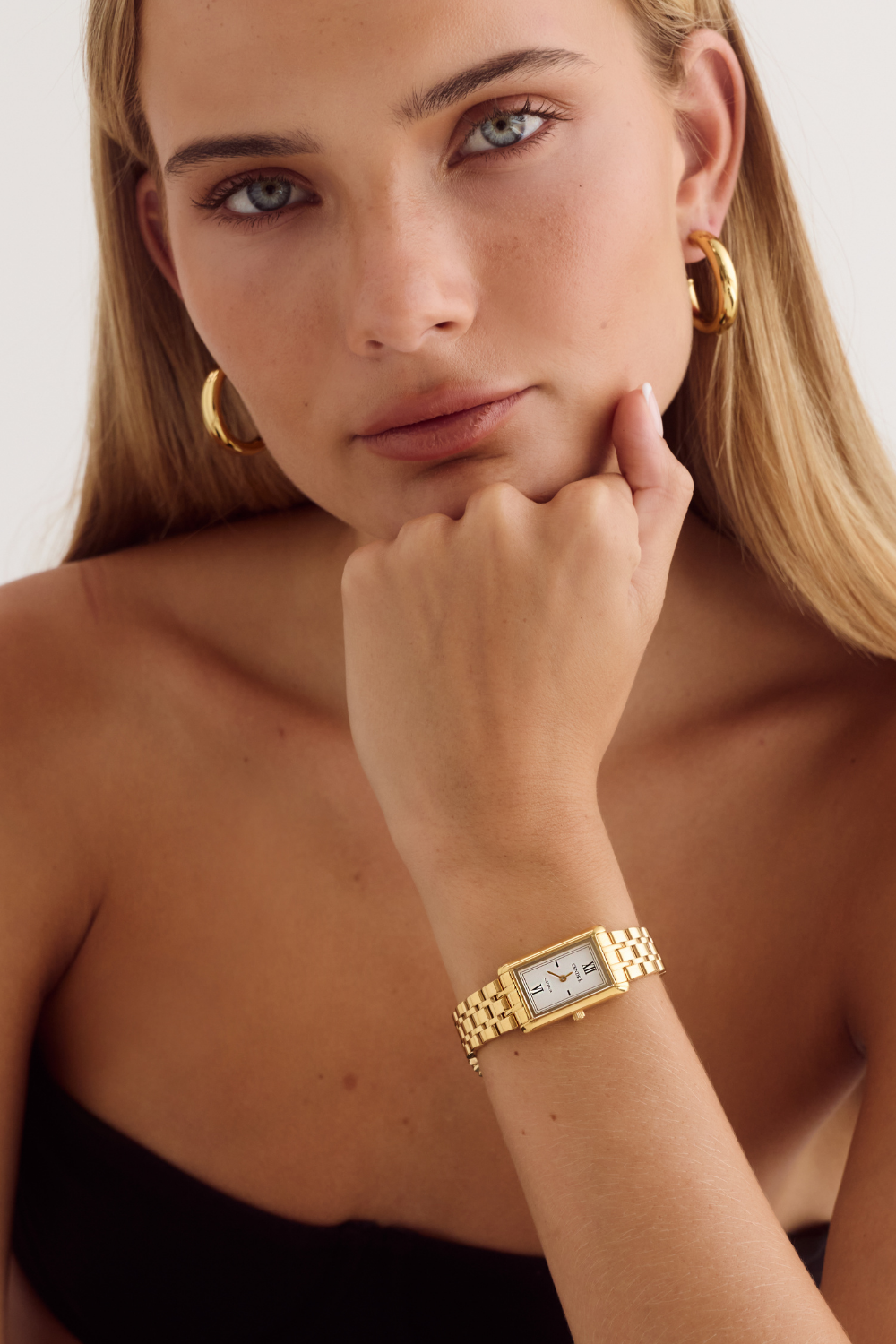 Cendré Kelly White Dial 18K Gold Women's Watch — front