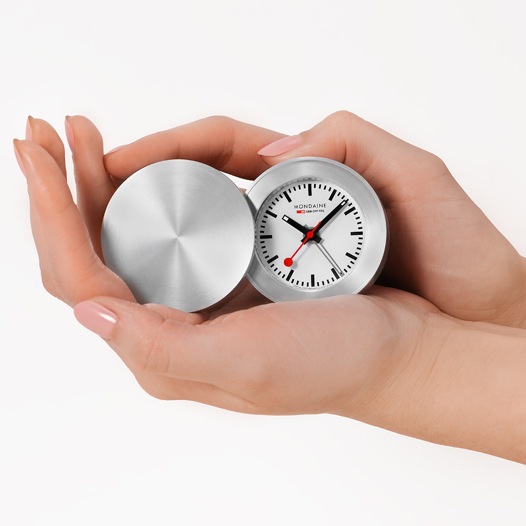 快適グッズ・旅行小物 Mondaine Travel Alarm Clock Mondaine Official Swiss Railways Travel | Watch Direct