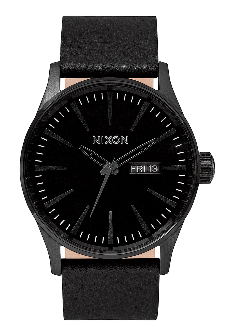 Nixon Sentry Leather Black Dial Mens Watch A105-001-00