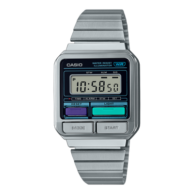 Casio Vintage Digital Silver Stainless Steel Watch A120WE-1A
