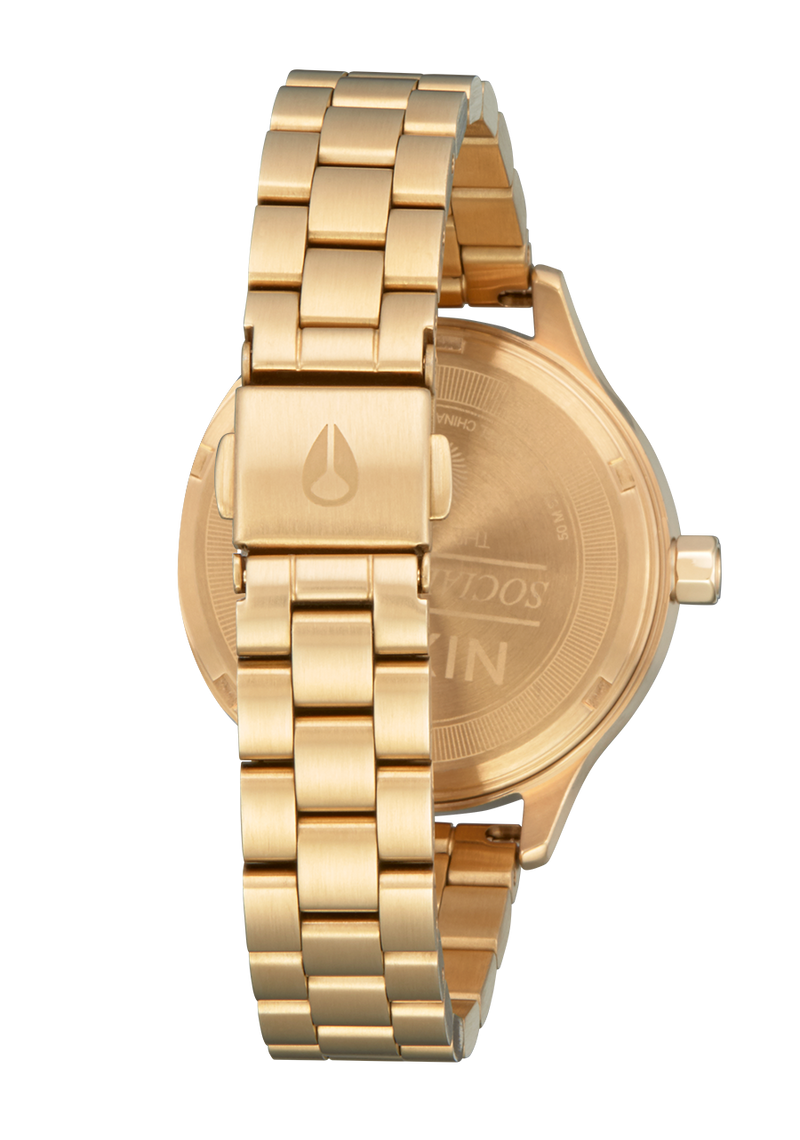 Nixon Optimist Stainless Steel Gold Dial Womens Watch A1342-5087-00