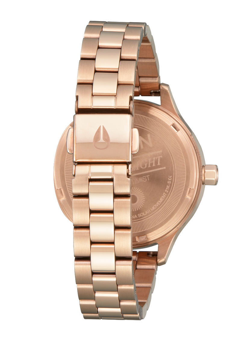 Nixon Optimist Stainless Steel Rose Gold Dial Womens Watch A1342 897 0 Watch Direct