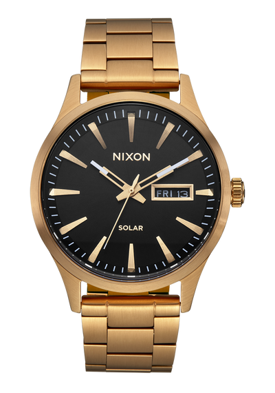 Nixon Sentry Solar Stainless Steel Black Dial Mens Watch A1346-510-00