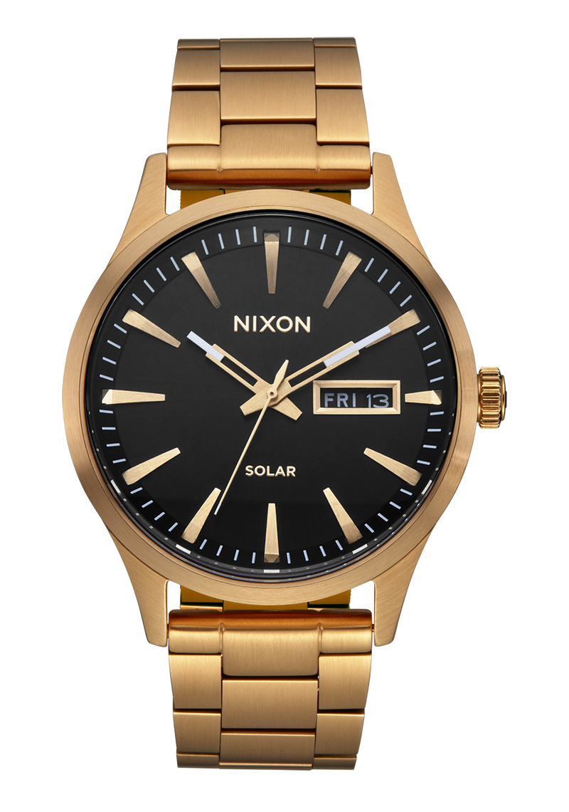 Nixon Sentry Solar Stainless Steel Black Dial Mens Watch A1346 510