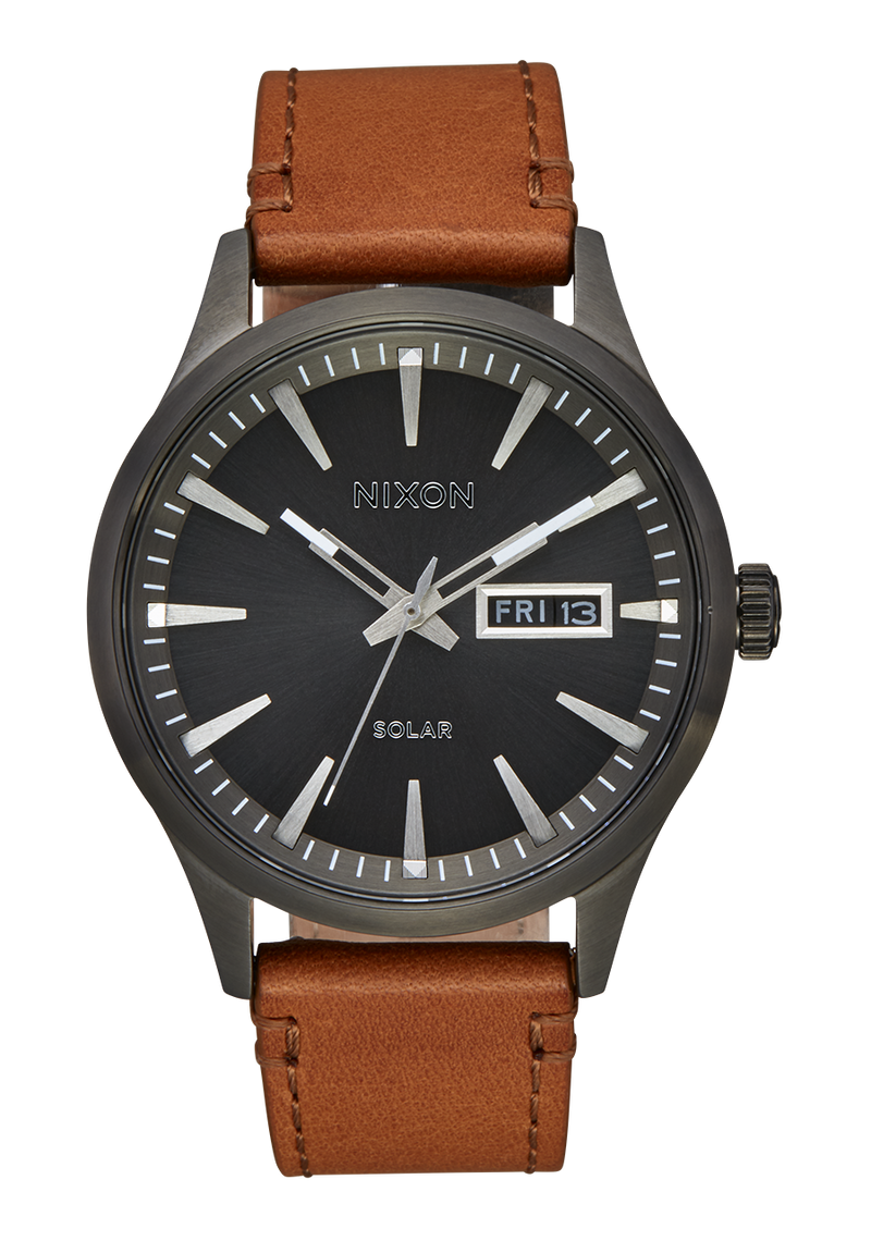 Nixon watch black leather strap outlet