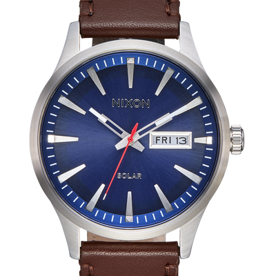 Nixon men's leather watch discount