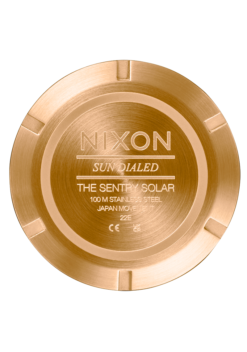 Nixon Sentry Solar Leather Black Dial Mens Watch A1347-510-00