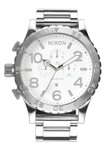 Nixon 51-30 Chrono Stainless Steel White Dial Mens Watch A083-488-00