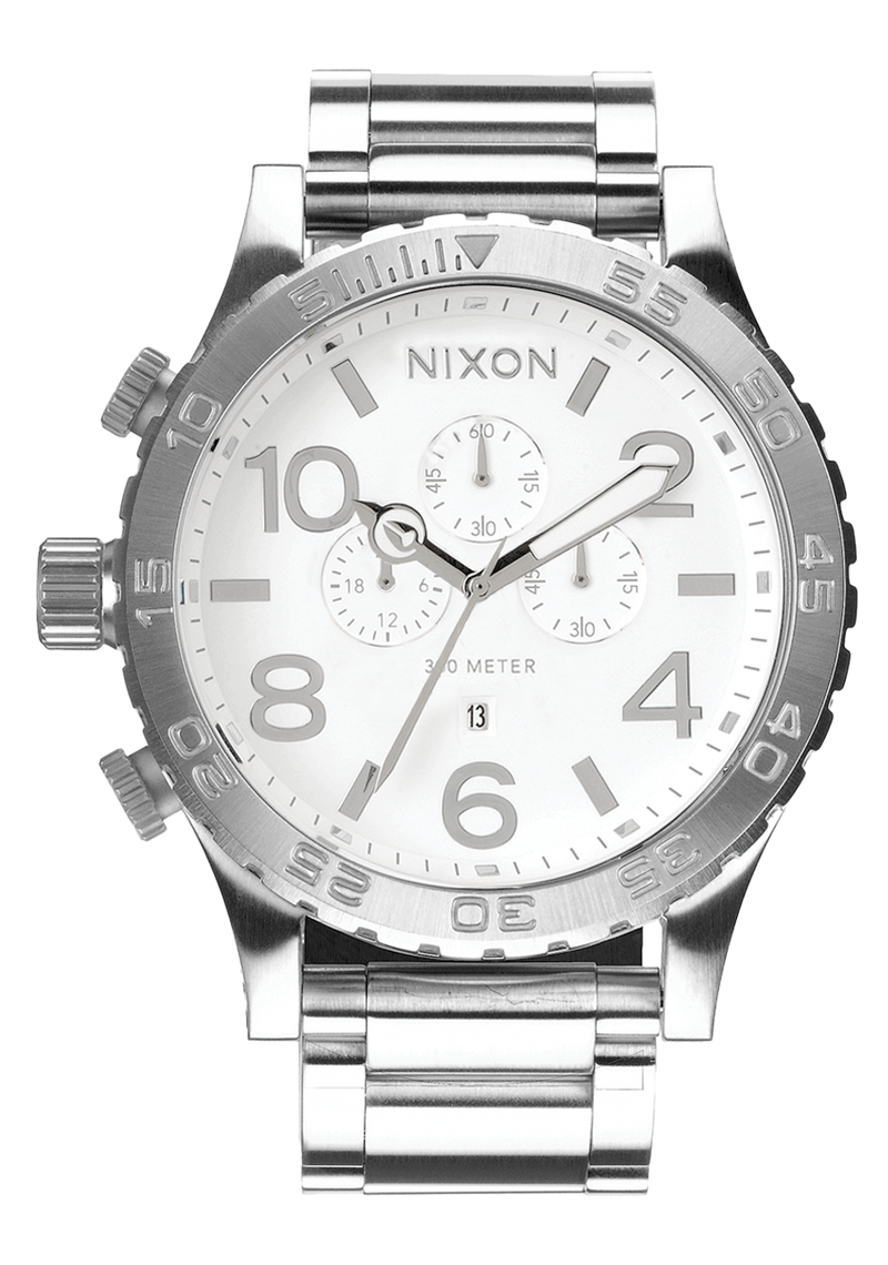 Nixon 51 30 Chrono Stainless Steel White Dial Mens Watch A083 488 00 Watch Direct