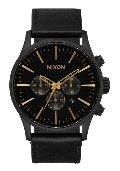 Nixon Sentry Chrono Leather Black Dial Mens Watch A405-3088-00