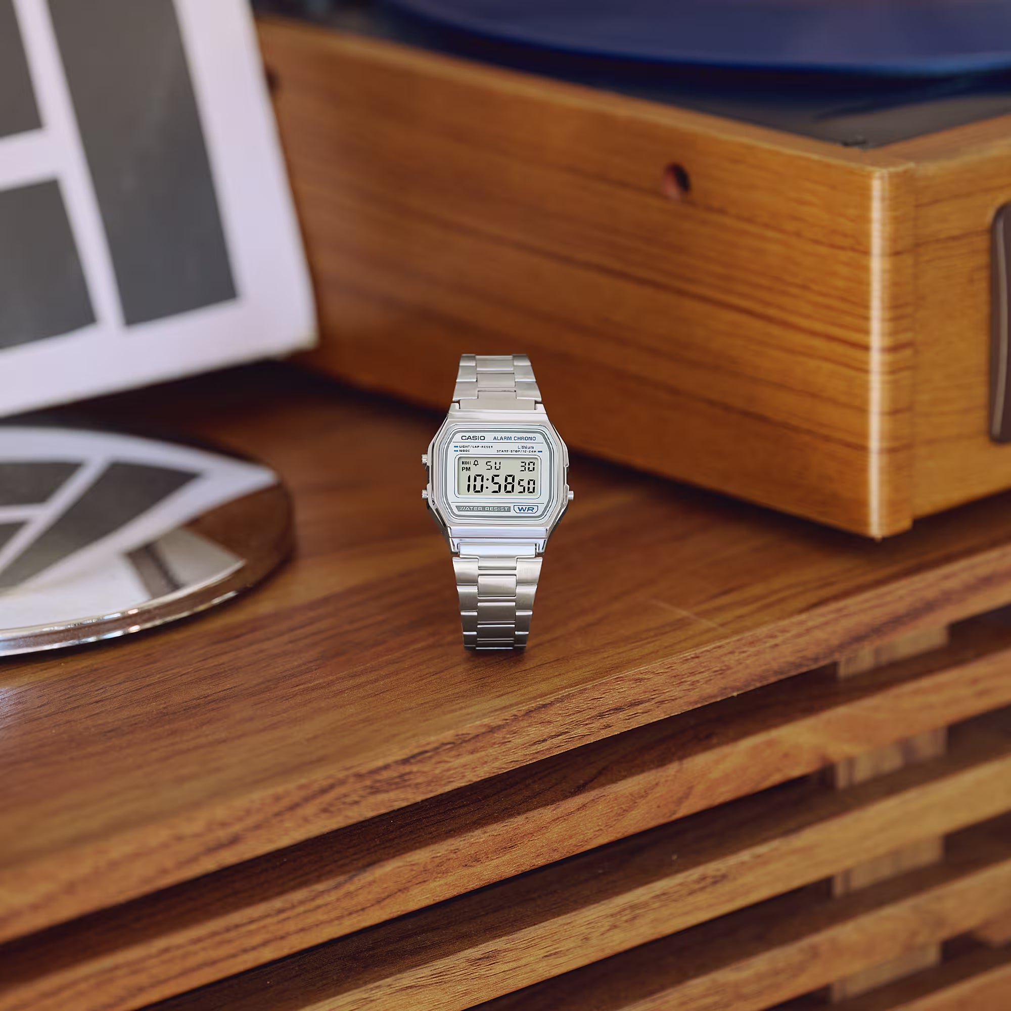 Casio Stainless Steel Digital Silver Dial Watch A158WEA-7D