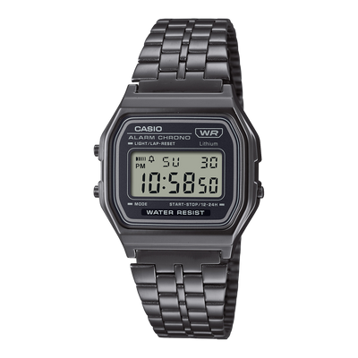 Casio digital black stainless steel watch discount