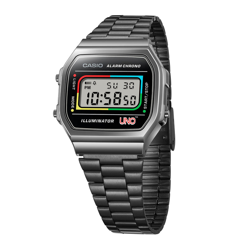 Casio Vintage UNO Colaboration Stainless Steel Watch A168WEUC-1A