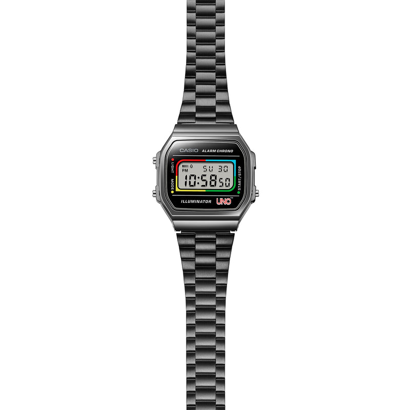 Casio Vintage UNO Colaboration Stainless Steel Watch A168WEUC-1A