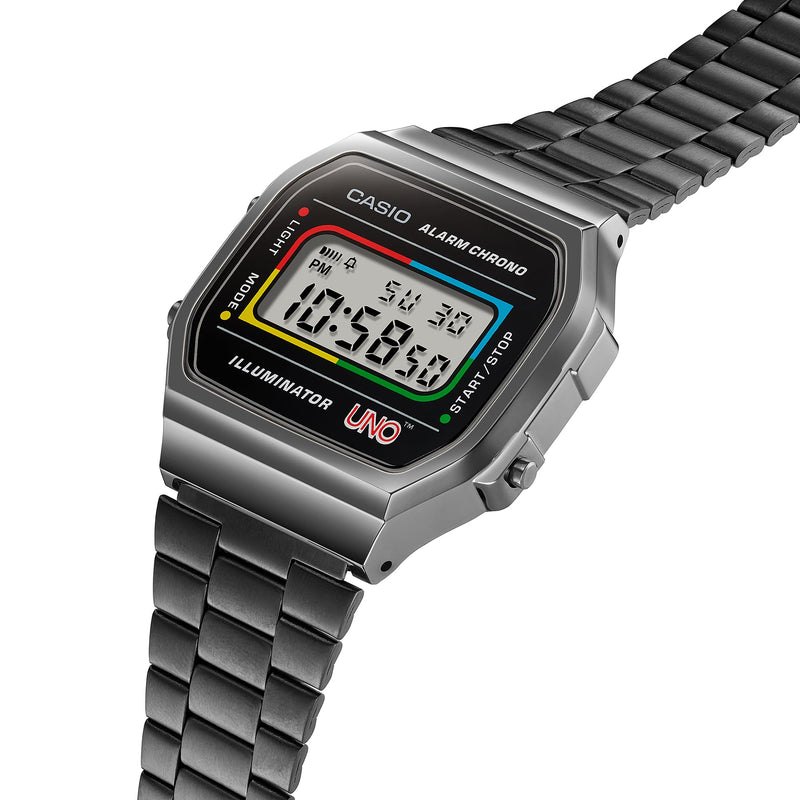 Casio Vintage UNO Colaboration Stainless Steel Watch A168WEUC-1A