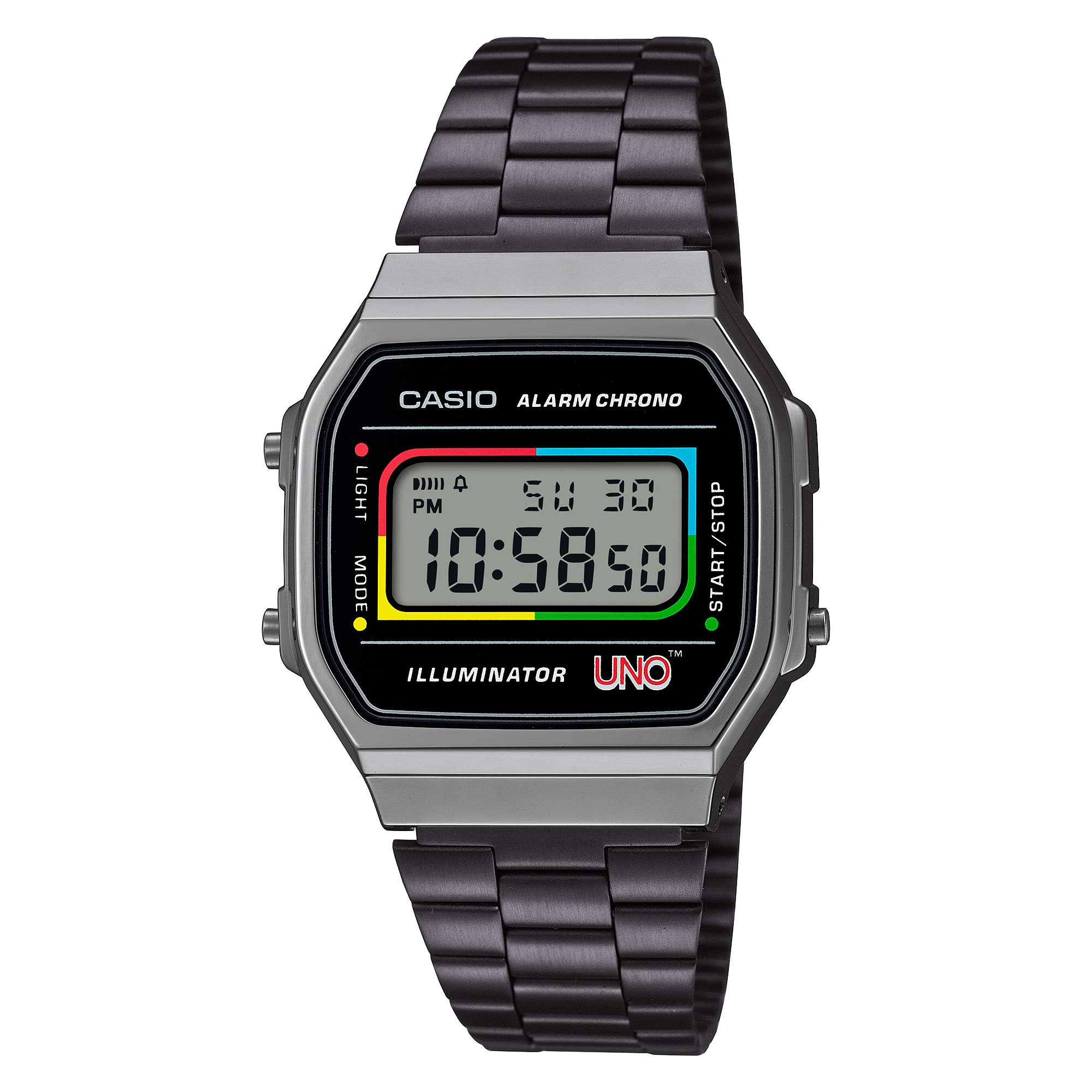 Casio Vintage UNO Colaboration Stainless Steel Watch A168WEUC-1A