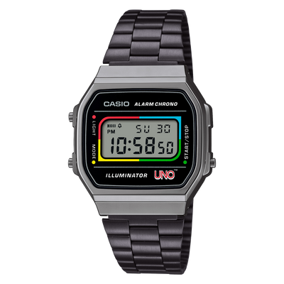 Casio Vintage UNO Colaboration Stainless Steel Watch A168WEUC-1A