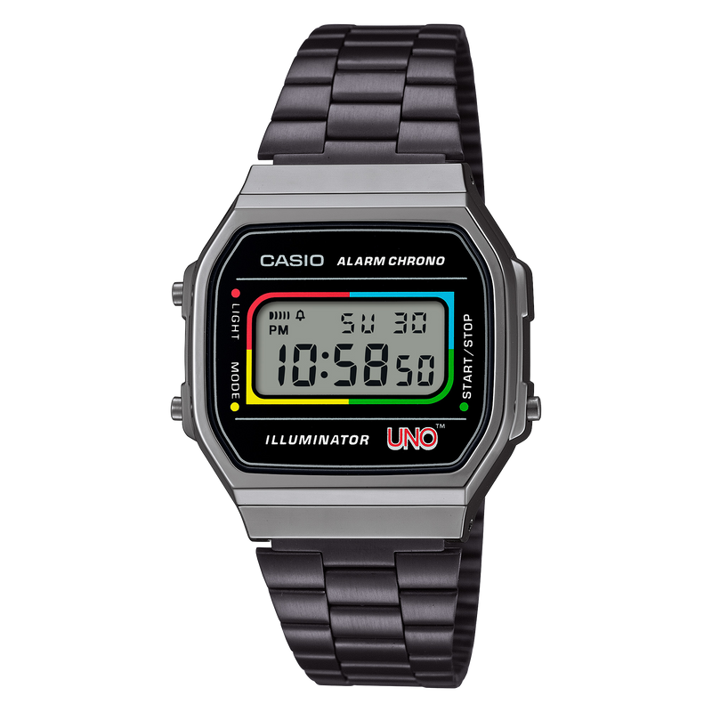 Casio Vintage UNO Colaboration Stainless Steel Watch A168WEUC-1A