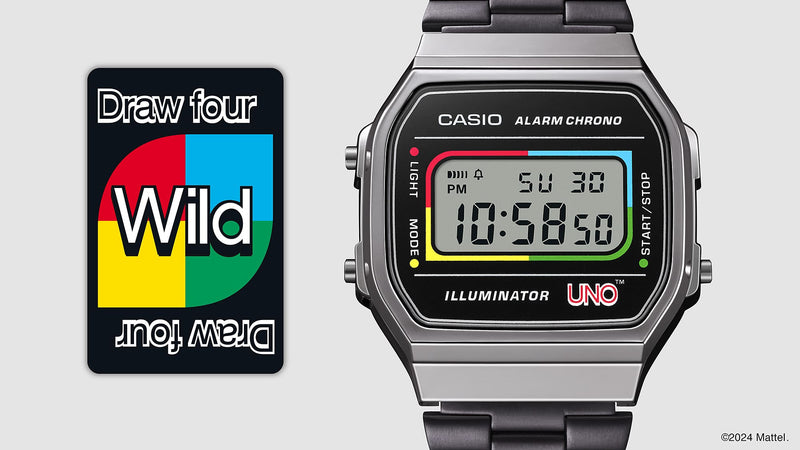 Casio Vintage UNO Colaboration Stainless Steel Watch A168WEUC-1A