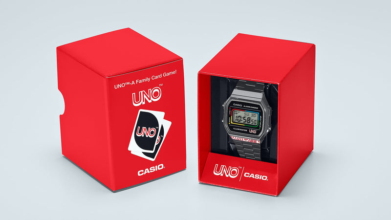 Casio Vintage UNO Colaboration Stainless Steel Watch A168WEUC-1A