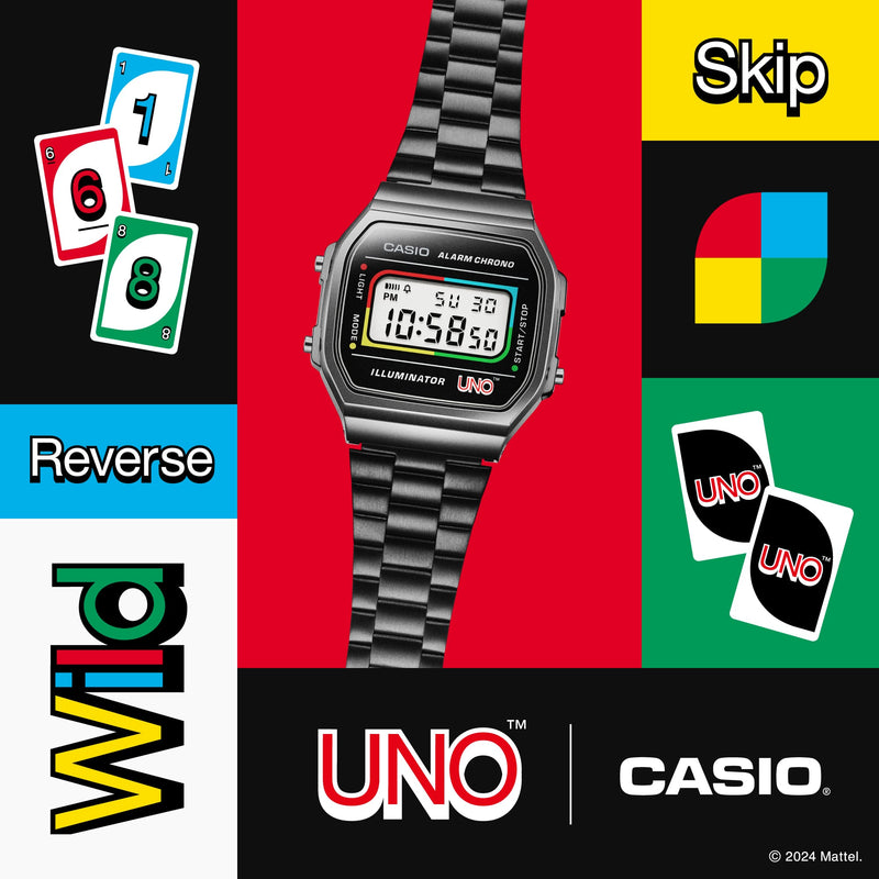 Casio Vintage UNO Colaboration Stainless Steel Watch A168WEUC-1A