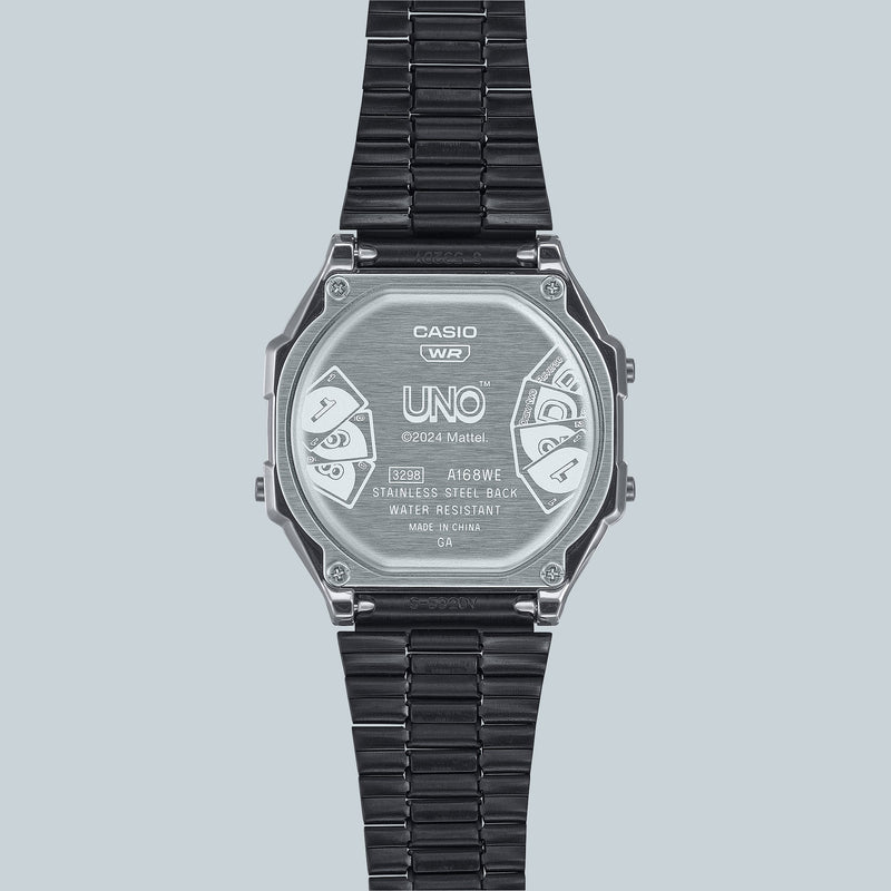 Casio Vintage UNO Colaboration Stainless Steel Watch A168WEUC-1A