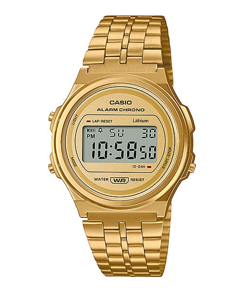 Casio Vintage Digital Gold Stainless Steel Watch A171WEG-9A
