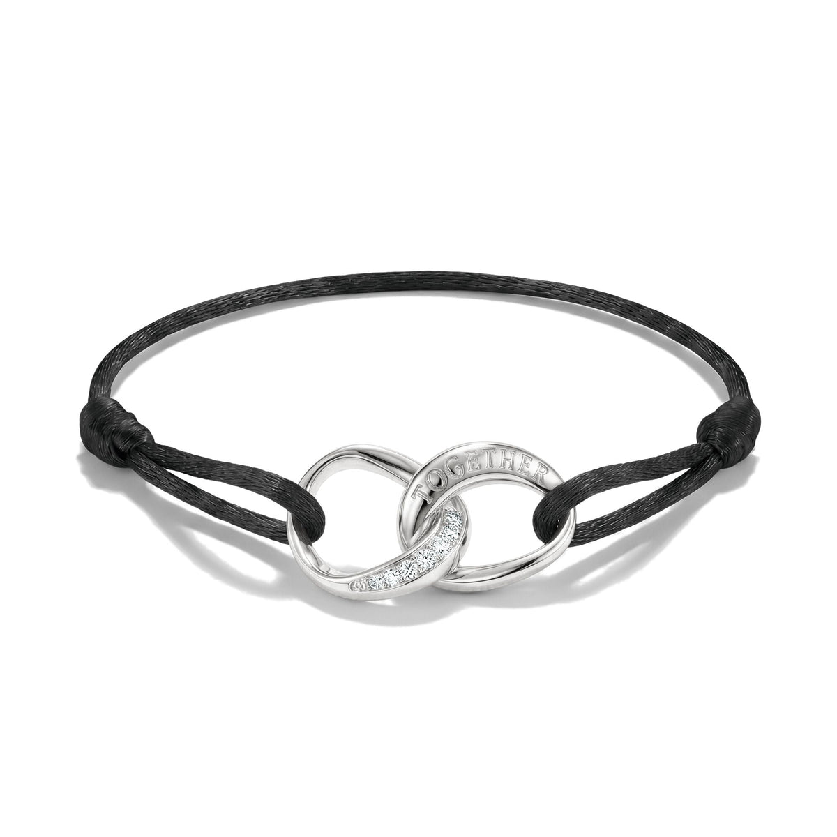 Thomas Sabo Textile bracelet Together black with zirconia TA2236BL