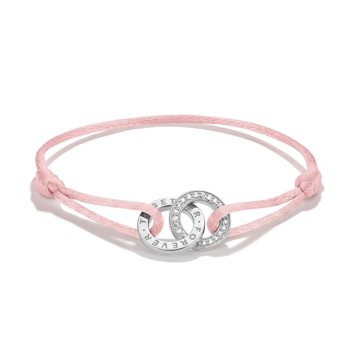 Thomas Sabo Textile bracelet Together pink with zirconia TA2240PI