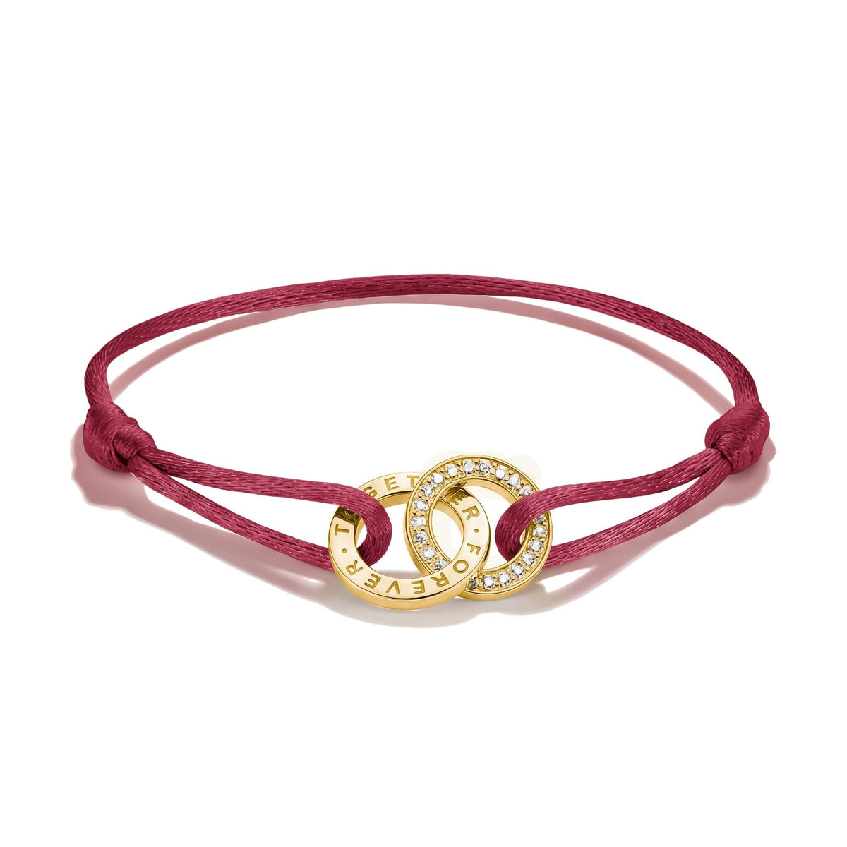 Thomas Sabo Textile bracelet Together red with zirconia TA2240MREY