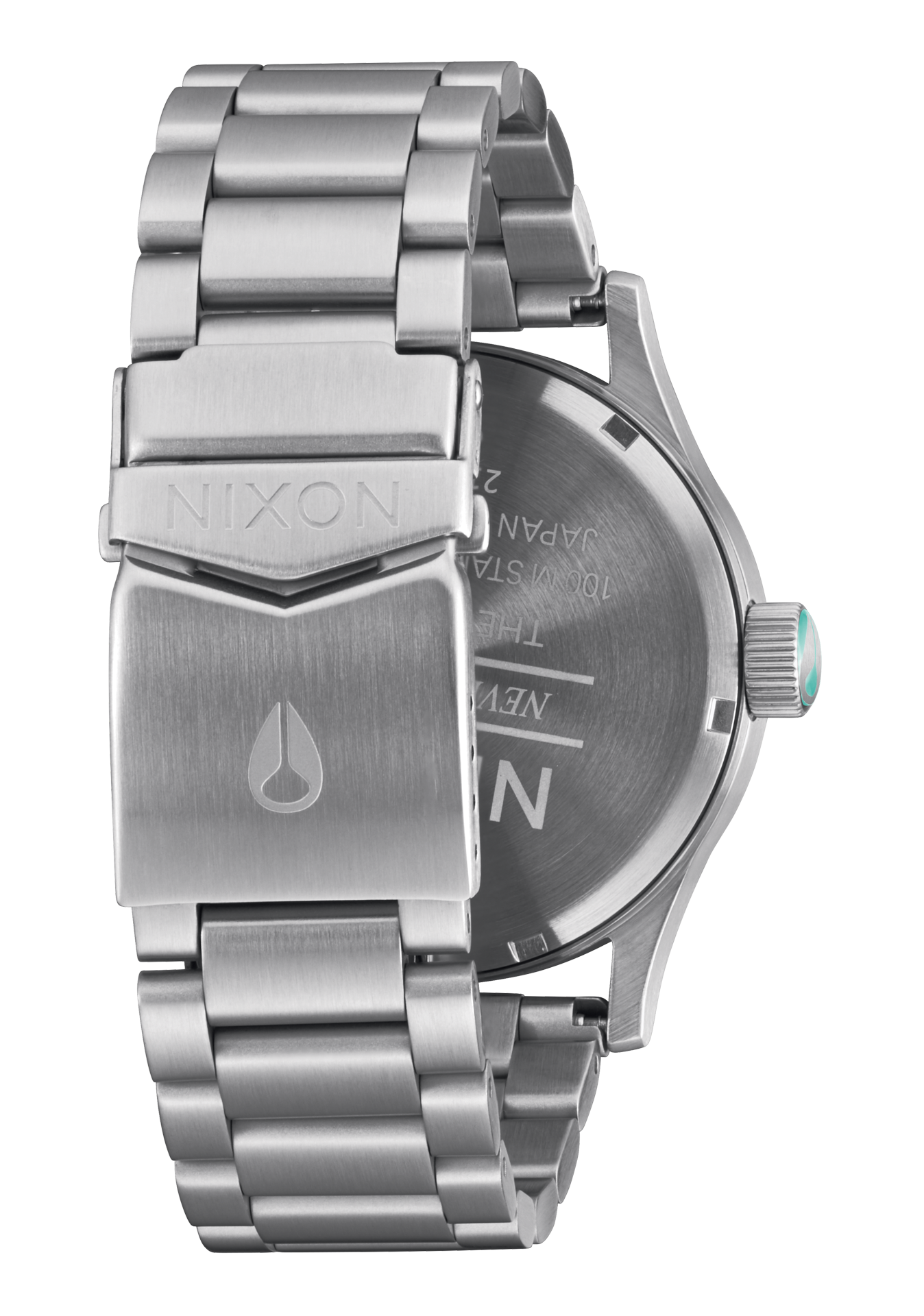 Nixon Sentry Stainless Steel Silver / Turquoise Watch A356-2084-00