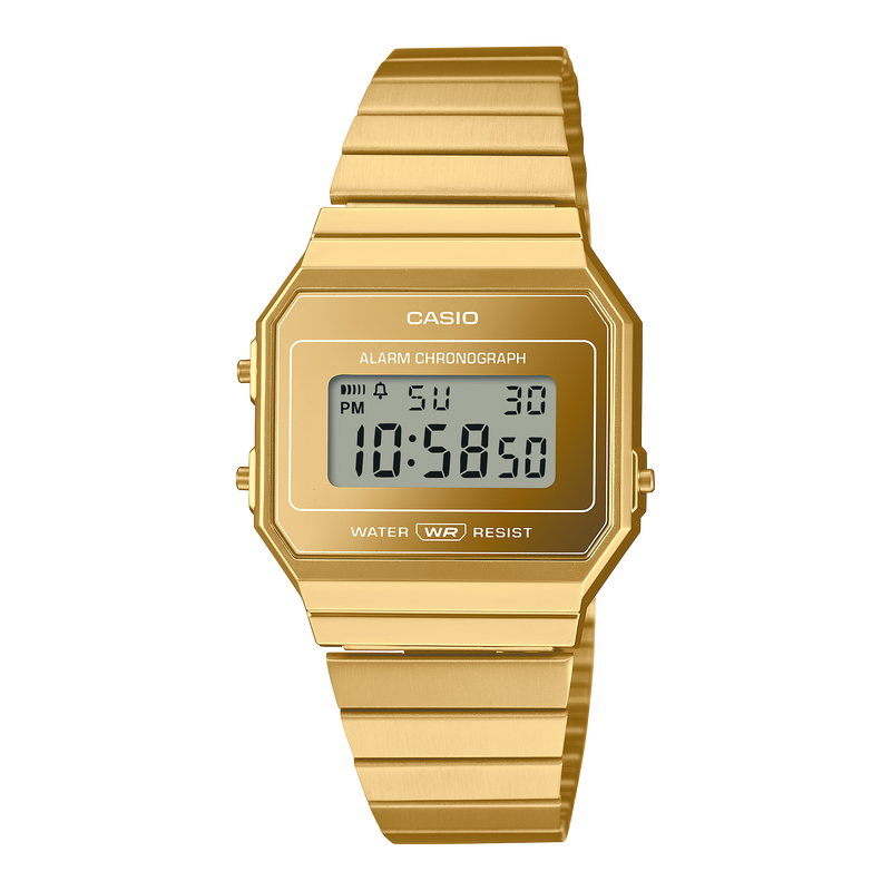 Casio Vintage Gold Dial Stainless Steel Watch A700WEVG-9A