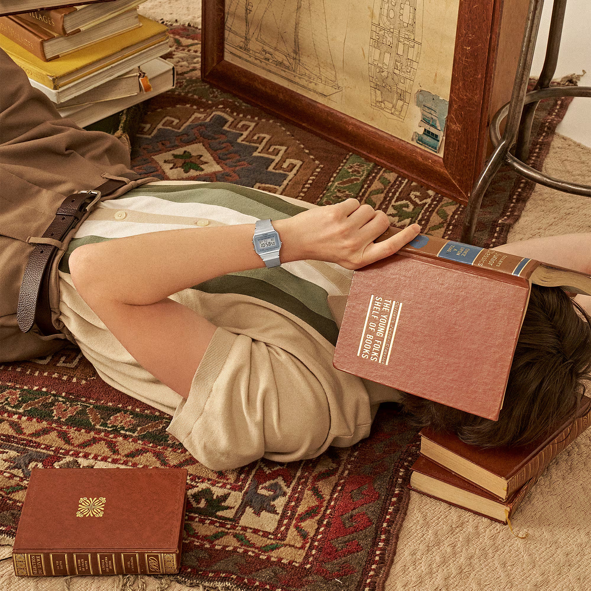 Casio Vintage Silver Stainless Steel Band and Dial Watch A700WM-7A