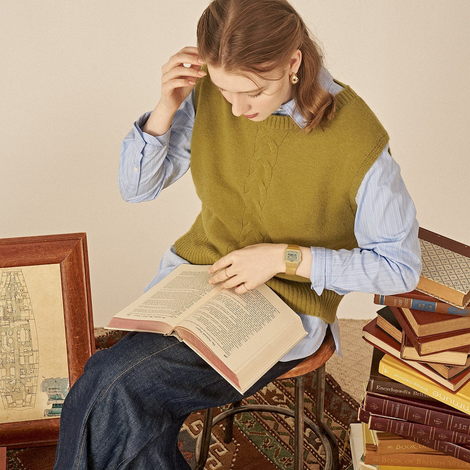 Casio Vintage Gold Stainless Steel Band And Dial Watch A700WMG-9A