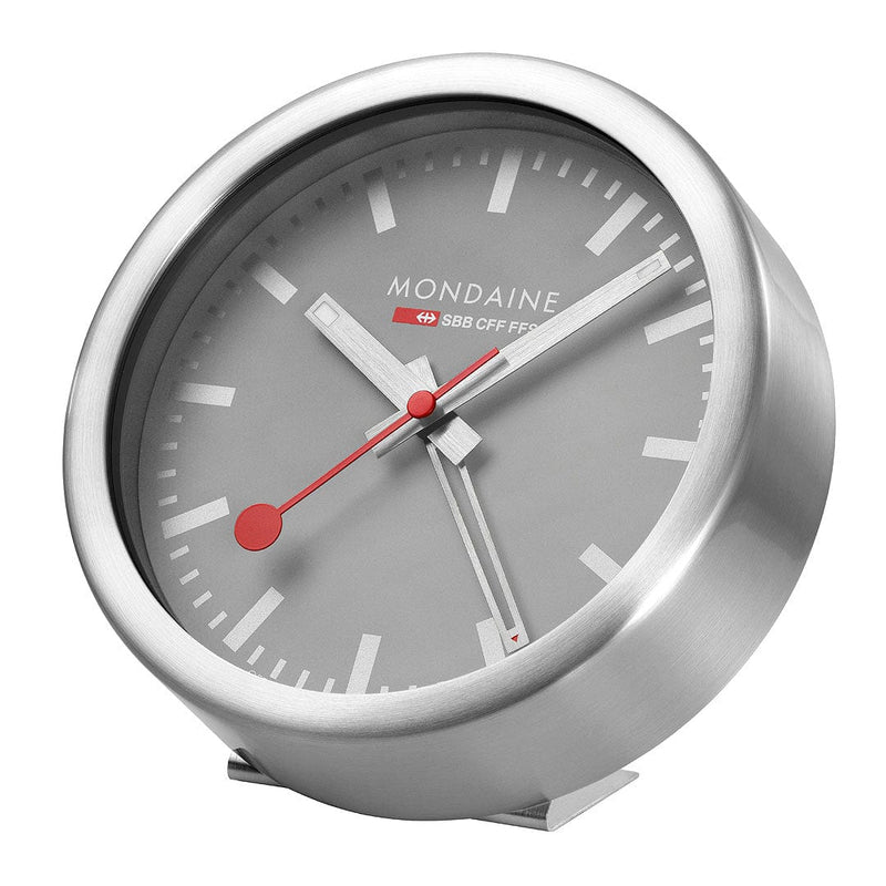 Mondaine Grey Dial Table and Alarm Clock A997.MCAL.86SBV