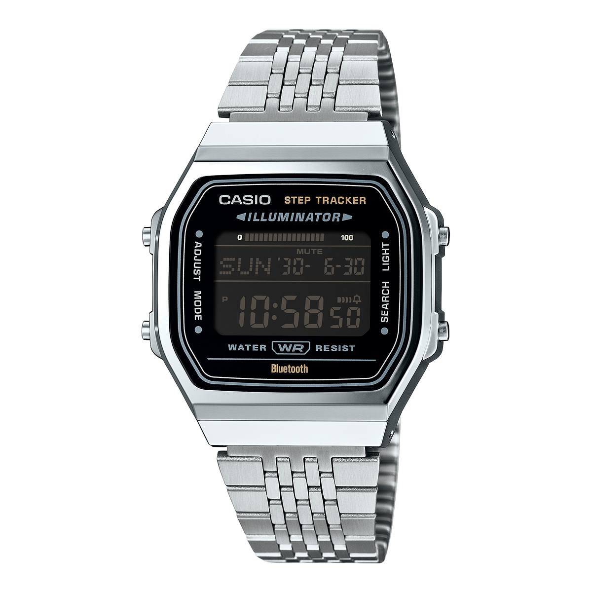 Casio Vintage Silver Stainless Steel Watch ABL100WE-1B