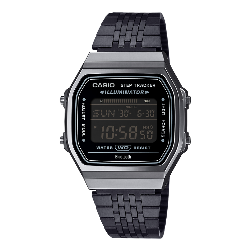 Casio Vintage Black Stainless Steel Watch ABL100WEGG-1B