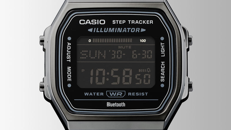 Casio Vintage Black Stainless Steel Watch ABL100WEGG-1B