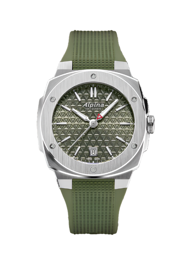 Alpina Alpiner Green Dial Rubber Strap Watch AL-220K2AE6
