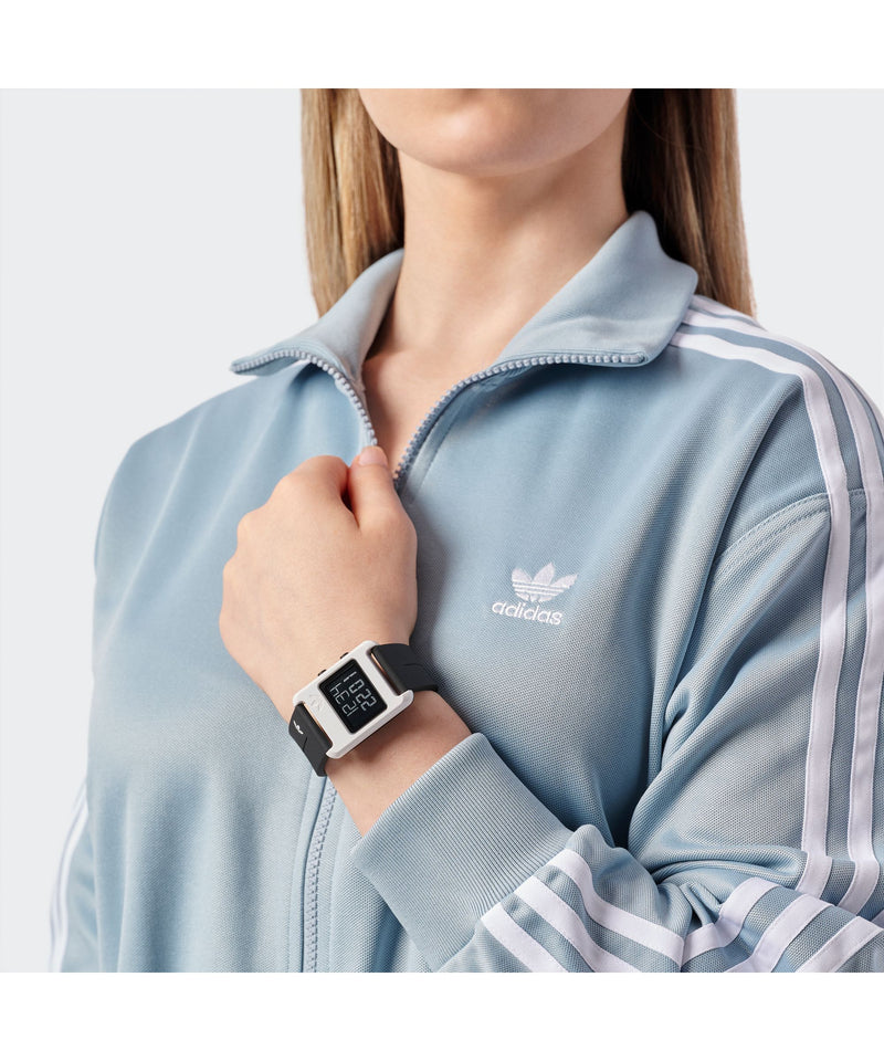 Adidas Originals Retro Pop One Black Silicone Strap Watch AOST23567