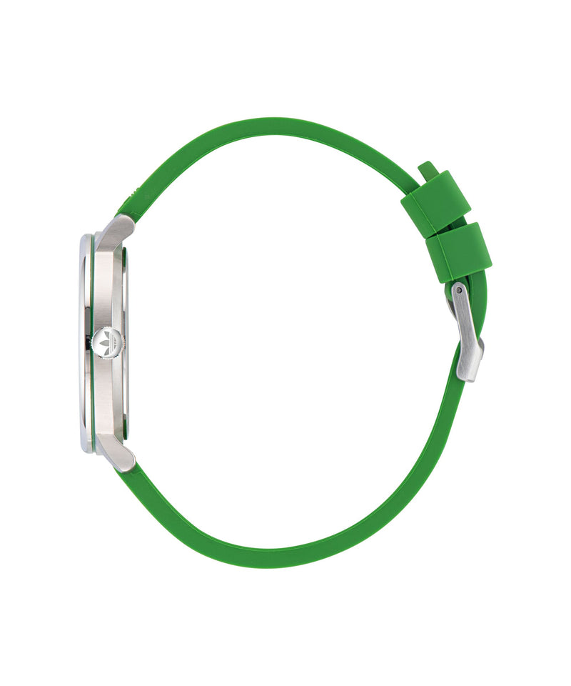 Adidas Code One 38mm White Dial Green Silicone Strap Watch AOSY23023