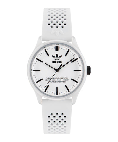 Adidas Code One 40mm White Dial White Silicone Strap Watch AOSY23030