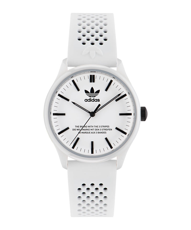 Adidas Code One 40mm White Dial White Silicone Strap Watch AOSY23030