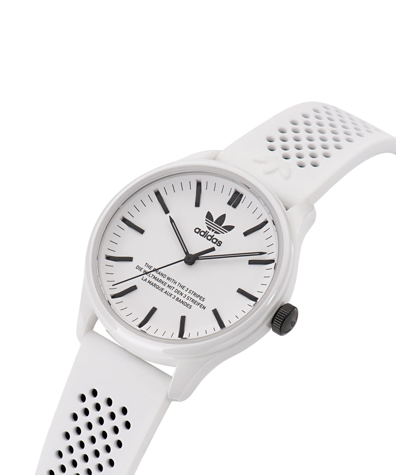 Adidas Code One 40mm White Dial White Silicone Strap Watch AOSY23030