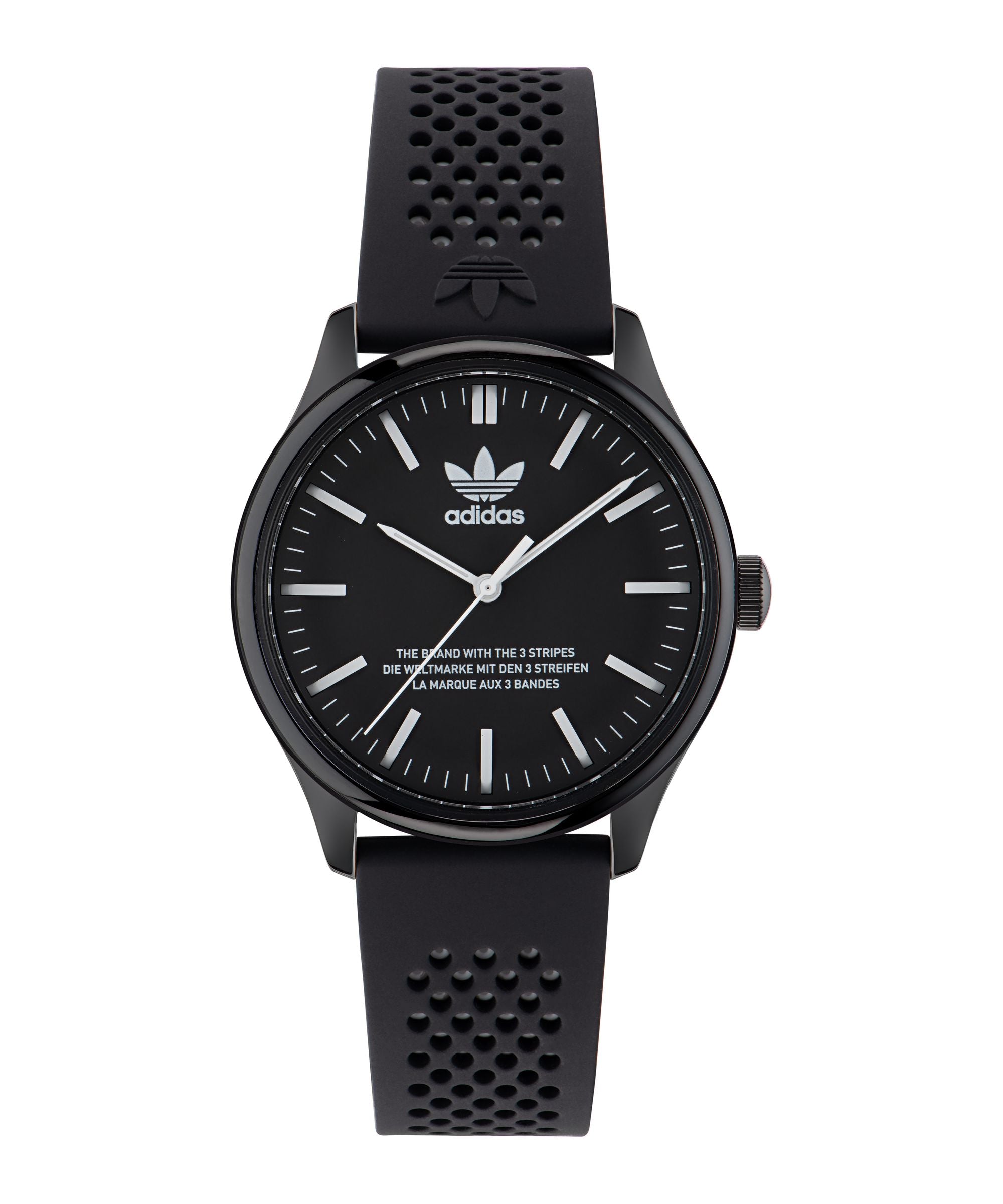 Adidas Code One 40mm Black Dial Black Silicone Strap Watch AOSY23031