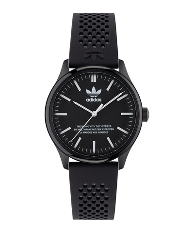 Adidas Code One 40mm Black Dial Black Silicone Strap Watch AOSY23031